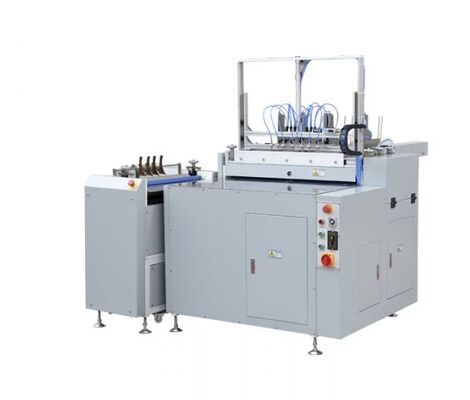 Machine de fabrication de boîtes semi-automatique pour ordinateurs portables Livre photo Dossiers Certificats Livres en couverture rigide Avec enveloppement simultané à double face Un opérateur Petite empreinte Idéal pour la presse postale numérique