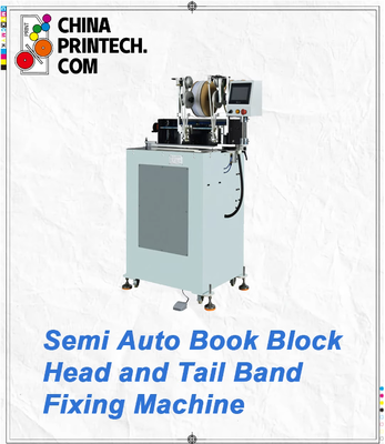 Machine de fixation de bandeau de tête et de queue de blocs de livres semi-automatique, auto-adhésif pour blocs de livres ronds et plats
