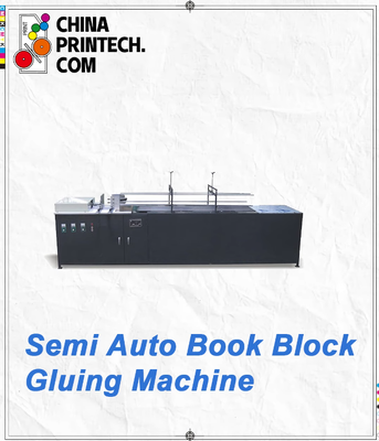 Machine à coller des blocs de livres semi-automatique pour le dos de livre cousu Coller avec rouleau froid, séchage à l'air chaud et IR