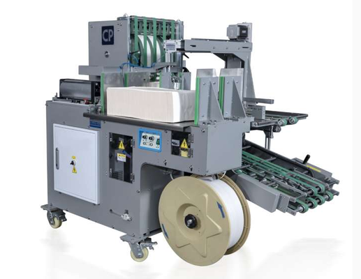 Machine d'empilage et de cerclage verticale avec force de presse de 3000N et capacité de 460×360mm pour flux de travail post-presse intégré